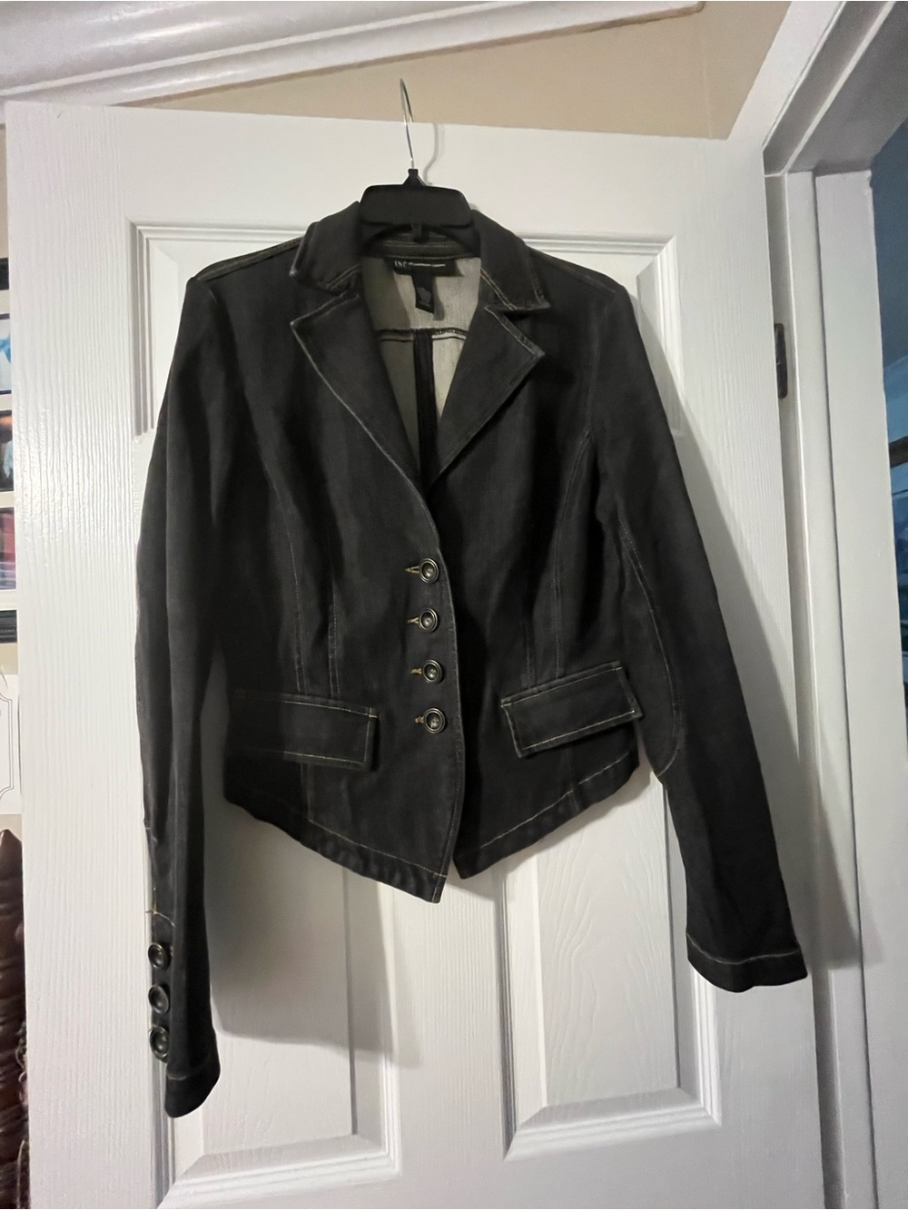 Black Women's Tailored Button-Front Jacket INC